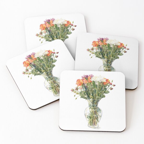 Item preview, Colorful Rose and Chrysanthemum Bouquet Watercolor designed and sold by Shew Gallery.