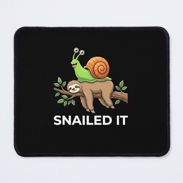 Item preview, Snailed It Cute Snail and Sloth Funny Animal Pun Design designed and sold by MiALopezArt.