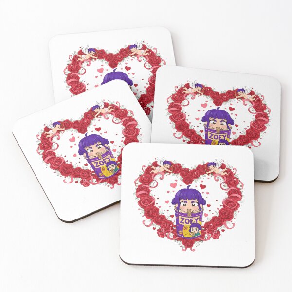 Aperçu de l'œuvre Roses en forme de cœur, style chibi anime mignon, pour la Saint-Valentin créée et vendue par anayortwine.