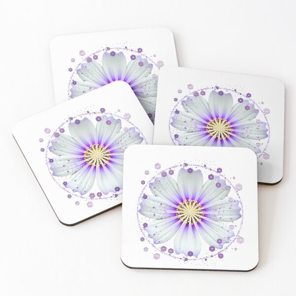 Item preview, Glowing Purple and White Floral Mandala - Part of a 6-Color Collection designed and sold by MinimalAurashop.