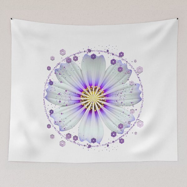 Item preview, Glowing Purple and White Floral Mandala - Part of a 6-Color Collection designed and sold by MinimalAurashop.