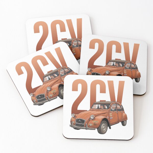 Item preview, Orange Citroën 2CV Classic Vintage French Rally Car Vector Art designed and sold by Motorline44.