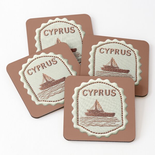 Item preview, Cyprus Travel Patch Sailing Ship Embroidered Stamp designed and sold by tiigerdad.