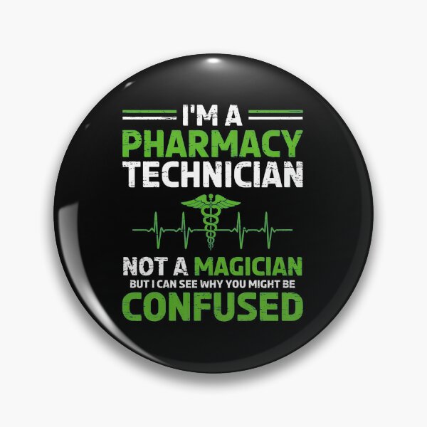 Item preview, Pharmacy Technician Not Magician Funny Caduceus Heartbeat designed and sold by SamsonJord.