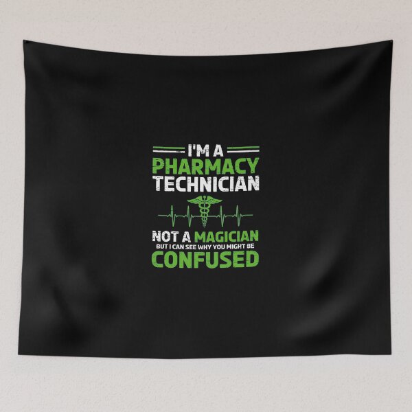 Item preview, Pharmacy Technician Not Magician Funny Caduceus Heartbeat designed and sold by SamsonJord.