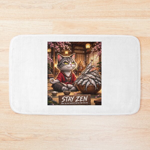 Item preview, Stay Zen Funny Cat - When The Fish Platter Is Better Than The Rice designed and sold by Csaba1983.