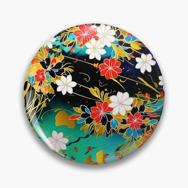 Item preview, Japanese Fantasy Floral Art - Vibrant Red and Golden designed and sold by DEC02.