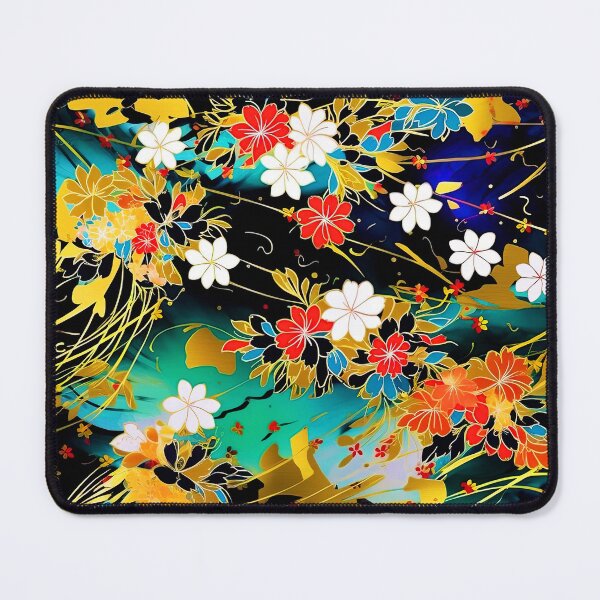 Item preview, Japanese Fantasy Floral Art - Vibrant Red and Golden designed and sold by DEC02.