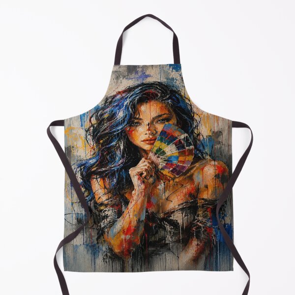 Item preview, Vivid Painted Woman with Colorful Fan | Bold Contemporary Portrait designed and sold by Vibrant Magical Shop.