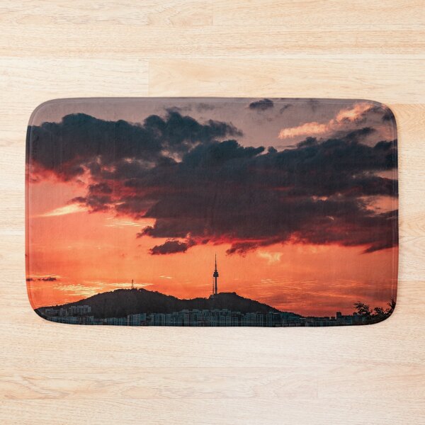 Item preview, Seoul Tower Under Fiery Red Sunset Sky designed and sold by Nightwindow.