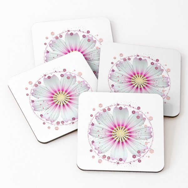 Item preview, Glowing Pink and White Floral Mandala - Part of a 6-Color Collection designed and sold by MinimalAurashop.