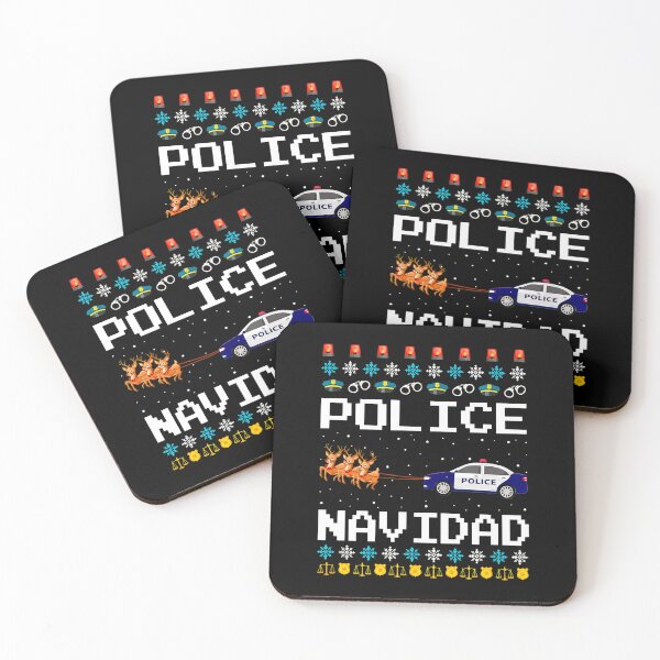 Item preview, Pixel Art Police Navidad Holiday Knit Design designed and sold by RoseMorrison.