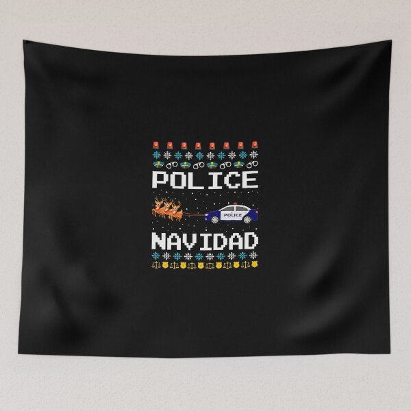 Item preview, Pixel Art Police Navidad Holiday Knit Design designed and sold by RoseMorrison.