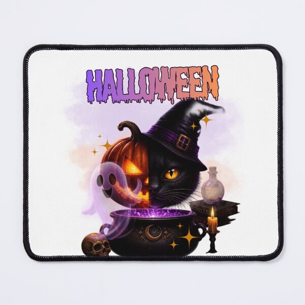 Item preview, Spooky Halloween Black Cat and Witch Pumpkin designed and sold by IvonneDesigns.