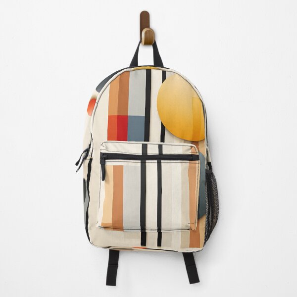 Item preview, Mid Century Modern Geometric Circles and Vertical Lines Abstract Art designed and sold by Amalia Gutyz.