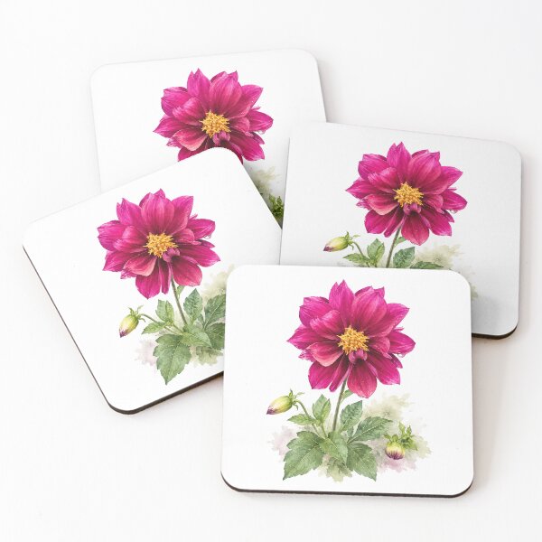 Item preview, Magenta Dahlia Botanical Watercolor designed and sold by Shew Gallery.