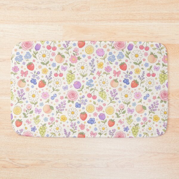 Item preview, Kawaii Floral Fruit & Bow Cottagecore Pattern designed and sold by Skyrocketz.