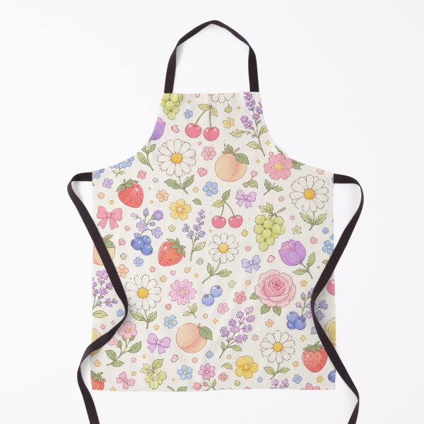 Item preview, Kawaii Floral Fruit & Bow Cottagecore Pattern designed and sold by Skyrocketz.