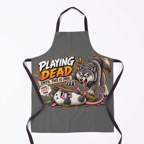 Item preview, Playing Dead Until This Is Over – Funny Opossum vs Wolf designed and sold by Irysek.