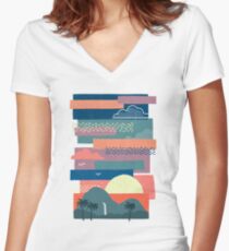 Tropical Skies Women's Fitted V-Neck T-Shirt