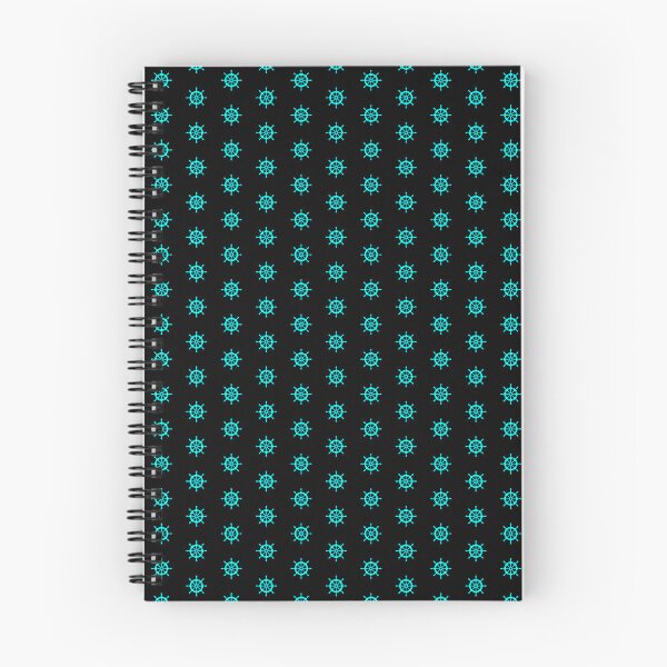 Item preview, Cyan Nautical Ship Wheel Design designed and sold by pattern-archive.