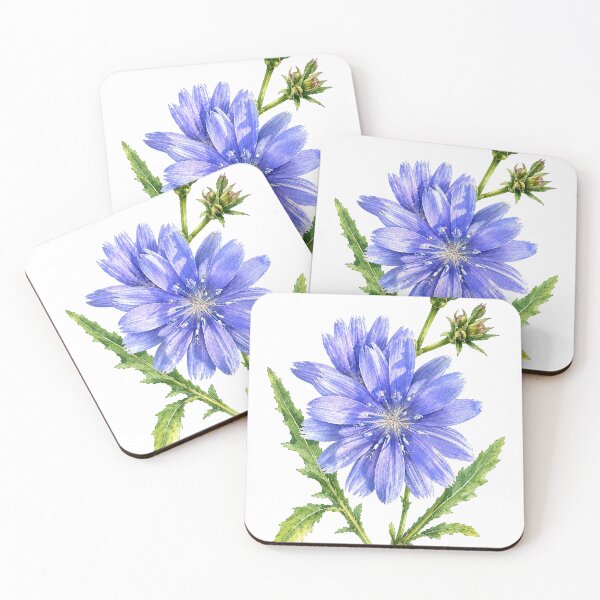 Item preview, Blue Chicory Flower Botanical Watercolor designed and sold by Shew Gallery.