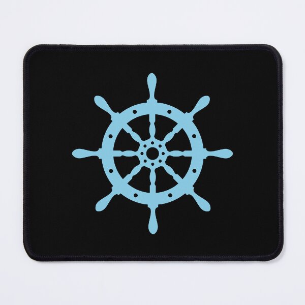 Item preview, Sky Blue Nautical Ship Wheel Design designed and sold by pattern-archive.