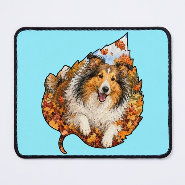Item preview, Fall Collie Dog Playing In Autumn Leaves designed and sold by Lion and Lamb Design.
