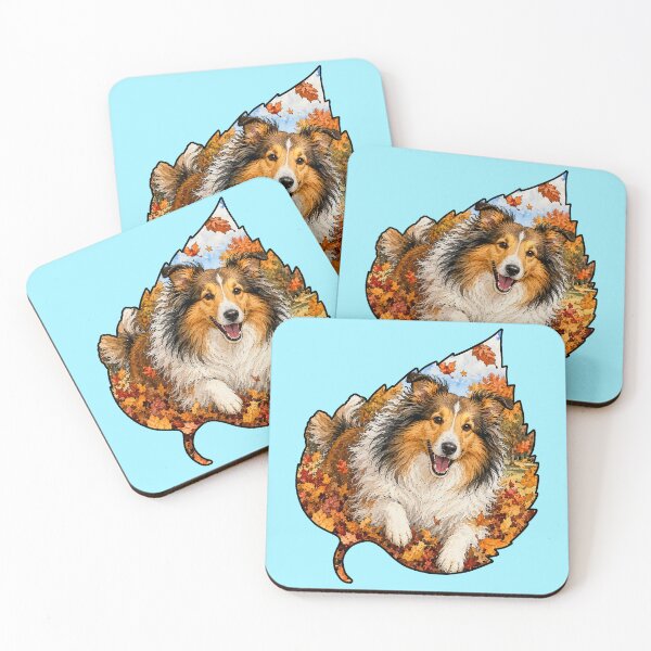 Item preview, Fall Collie Dog Playing In Autumn Leaves designed and sold by Lion and Lamb Design.
