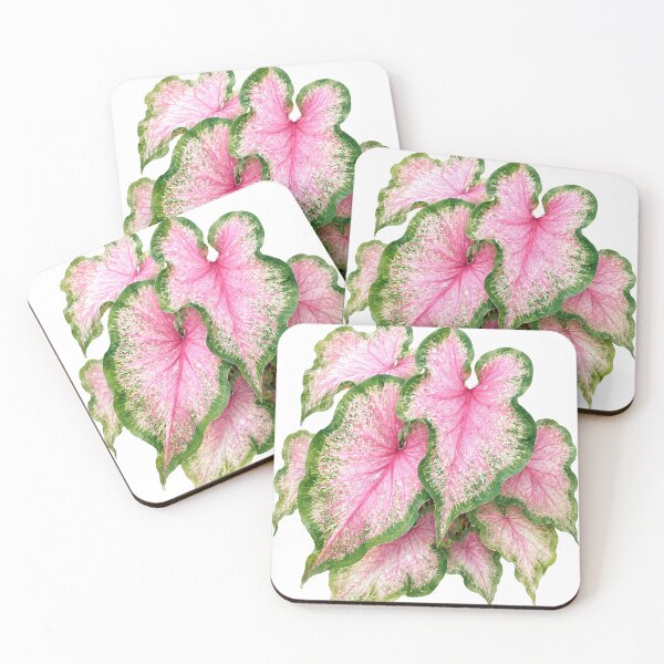 Item preview, Pink Caladium Leaves Botanical Watercolor designed and sold by Shew Gallery.