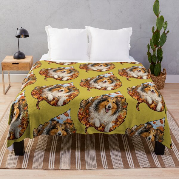 Item preview, Fall Collie Dog Playing In Autumn Leaves designed and sold by Lion and Lamb Design.