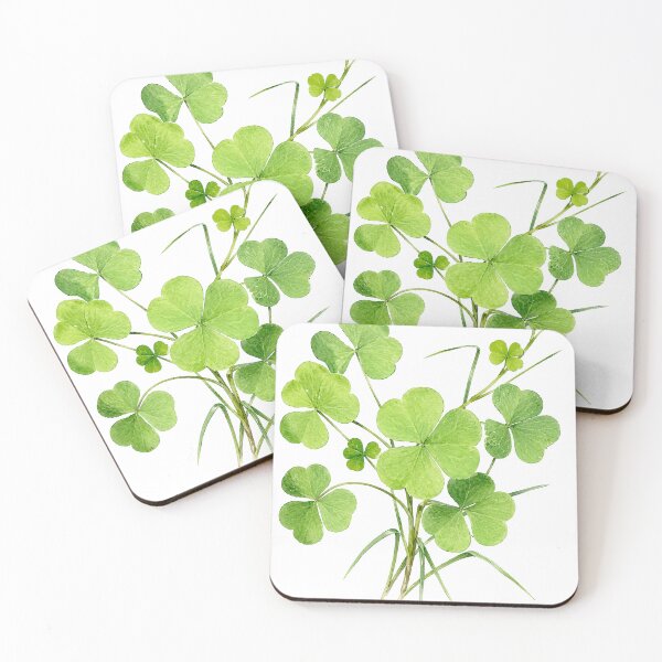 Item preview, Green Clover Leaves Botanical Watercolor designed and sold by Shew Gallery.
