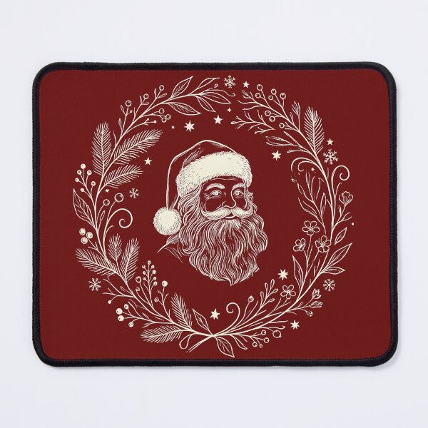 Item preview, Botanical Christmas Wreath Vintage Santa designed and sold by VibranPalette.