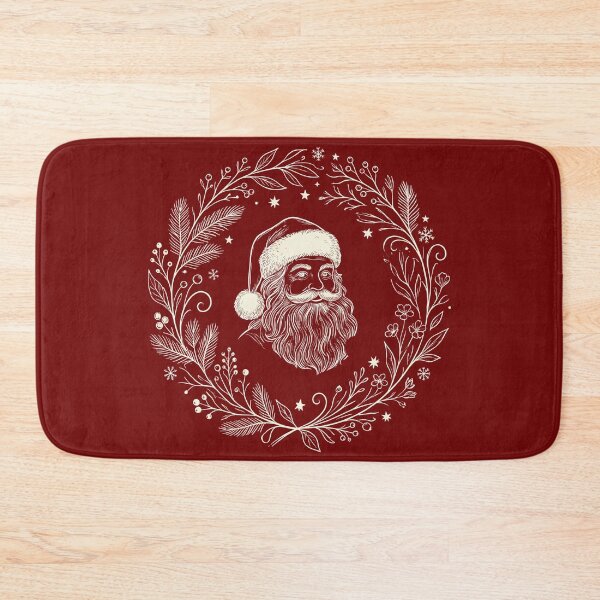 Item preview, Botanical Christmas Wreath Vintage Santa designed and sold by VibranPalette.