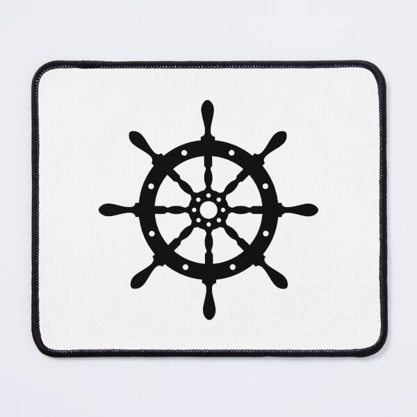 Item preview, Black Nautical Ship Wheel Design designed and sold by pattern-archive.