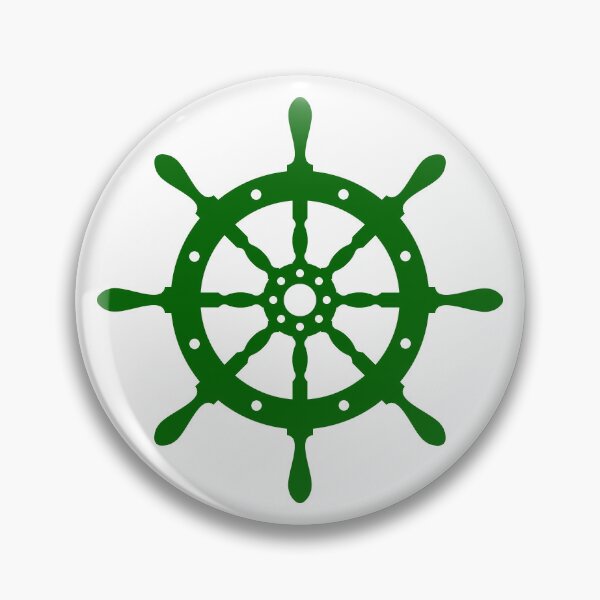 Item preview, Dark Green Nautical Ship Wheel Design designed and sold by pattern-archive.