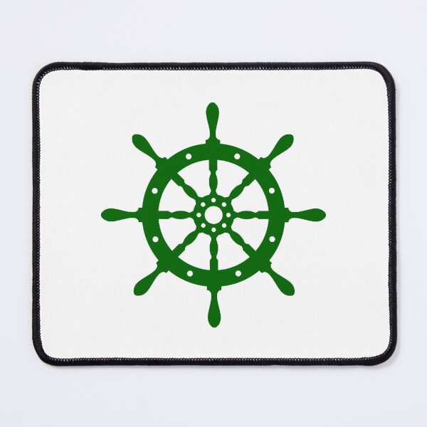 Item preview, Dark Green Nautical Ship Wheel Design designed and sold by pattern-archive.