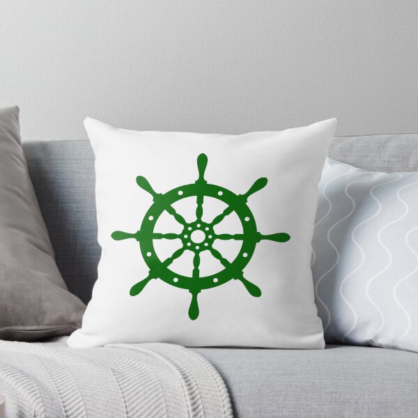 Item preview, Dark Green Nautical Ship Wheel Design designed and sold by pattern-archive.