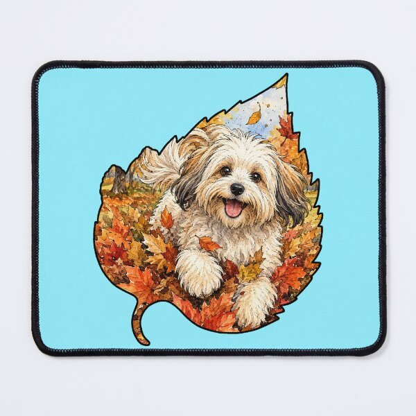 Item preview, Fall Havanese Dog Playing In Autumn Leaves designed and sold by Lion and Lamb Design.