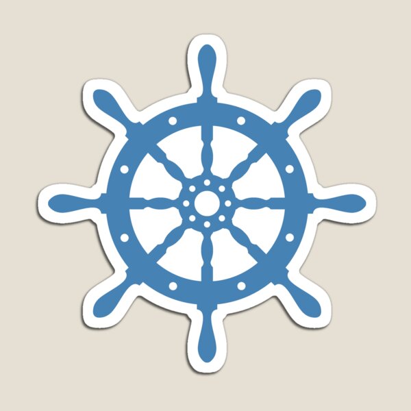 Aperçu de l'œuvre Conception de roue de navire nautique bleu acier créée et vendue par pattern-archive.