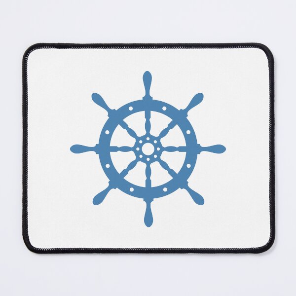 Item preview, Steel Blue Nautical Ship Wheel Design designed and sold by pattern-archive.