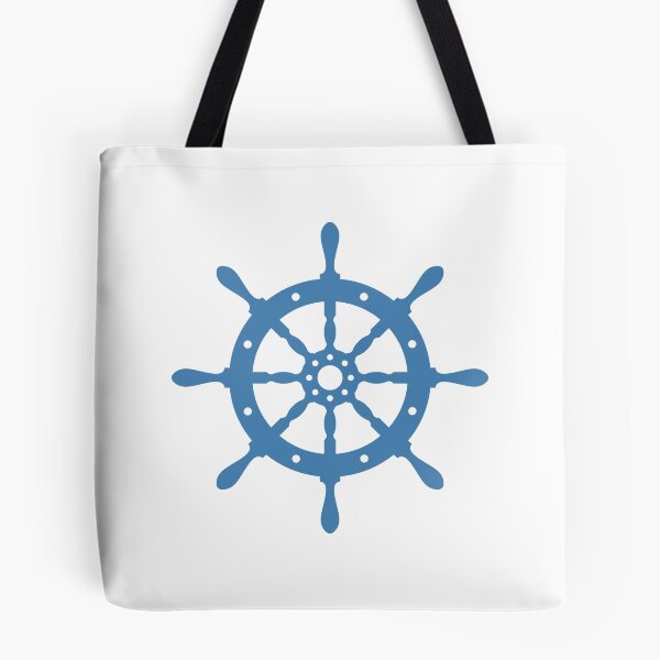 Item preview, Steel Blue Nautical Ship Wheel Design designed and sold by pattern-archive.
