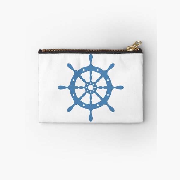 Item preview, Steel Blue Nautical Ship Wheel Design designed and sold by pattern-archive.