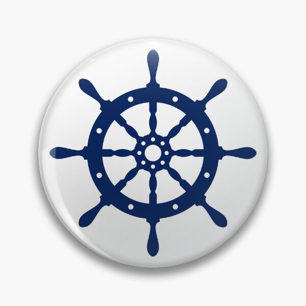 Item preview, Navy Blue Nautical Ship Wheel Design designed and sold by pattern-archive.