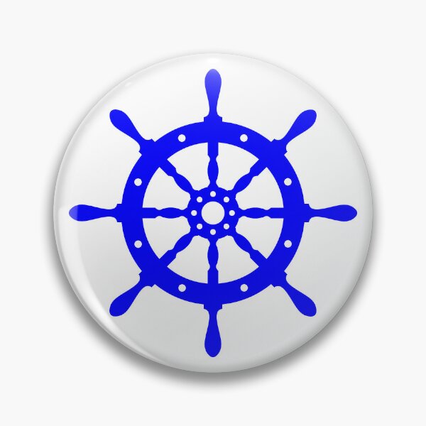 Item preview, Blue Nautical Ship Wheel Design designed and sold by pattern-archive.