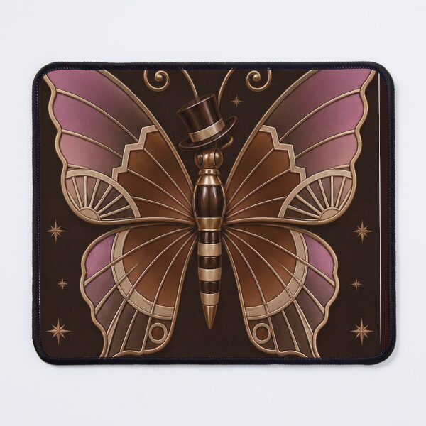 Item preview, Art Deco Mauve Gentleman Butterfly | Vintage Geometric Wall Art designed and sold by EWPrints.
