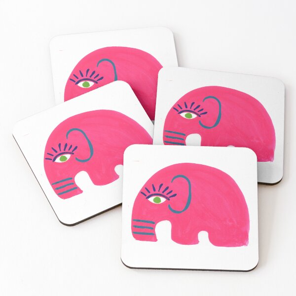 Item preview, colorful pink elepant art designed and sold by BELL--prints.