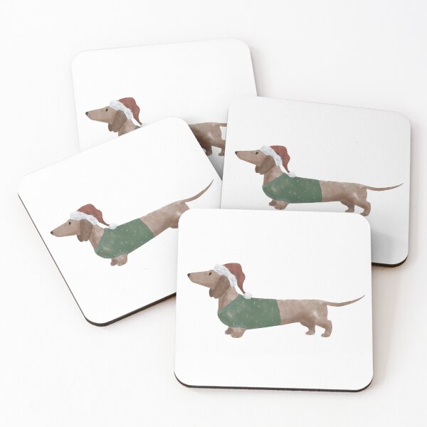 Item preview, Holiday Smooth Dachshund (red) designed and sold by Spinyflowerart.