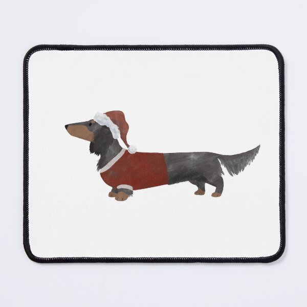 Item preview, Holiday Longhaired Dachshund (black and tan) designed and sold by Spinyflowerart.