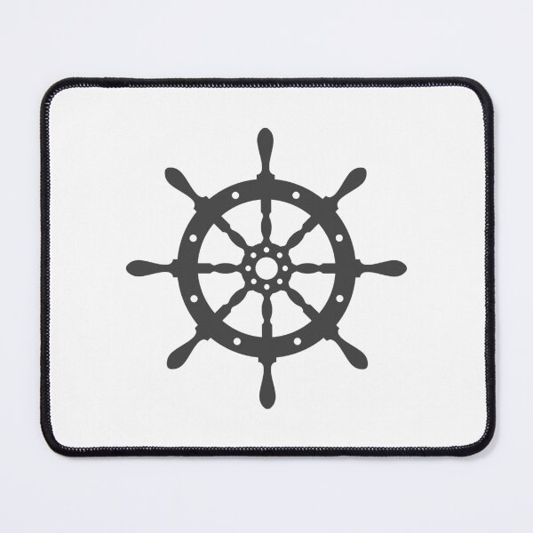 Item preview, Dark Gray Nautical Ship Wheel Design designed and sold by pattern-archive.